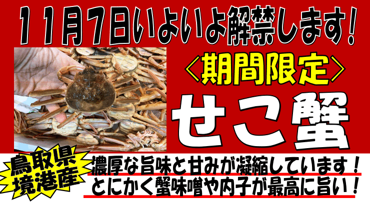 鳥取県境港産　せこ蟹